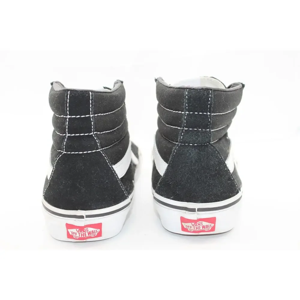 Vans Black & White Streetwear Skater Casual Suede Canvas High Top Sneakers 7.5